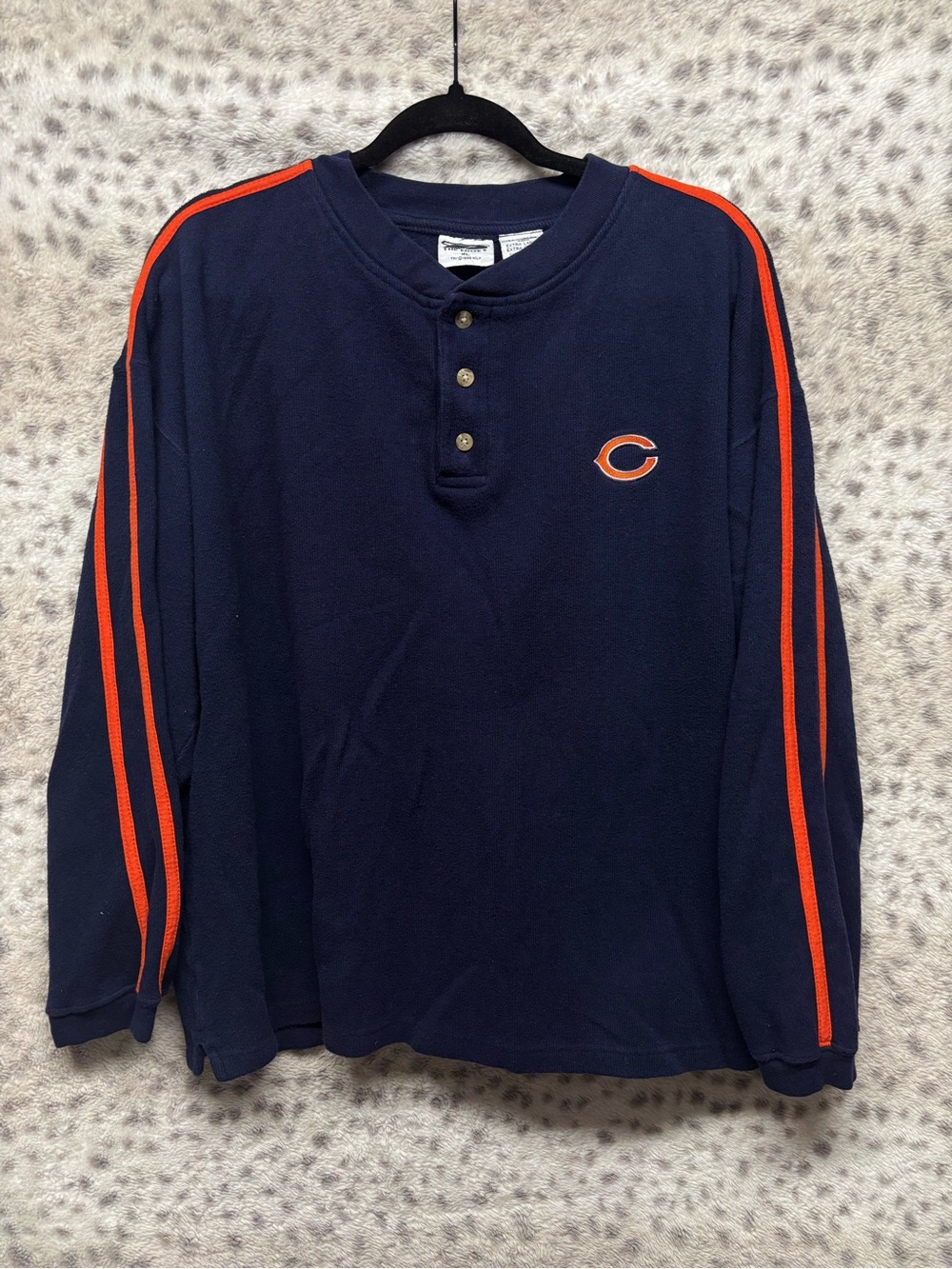 VINTAGE 1999 THE EDGE CHICAGO BEARS COTTON HENLEY PULLOVER